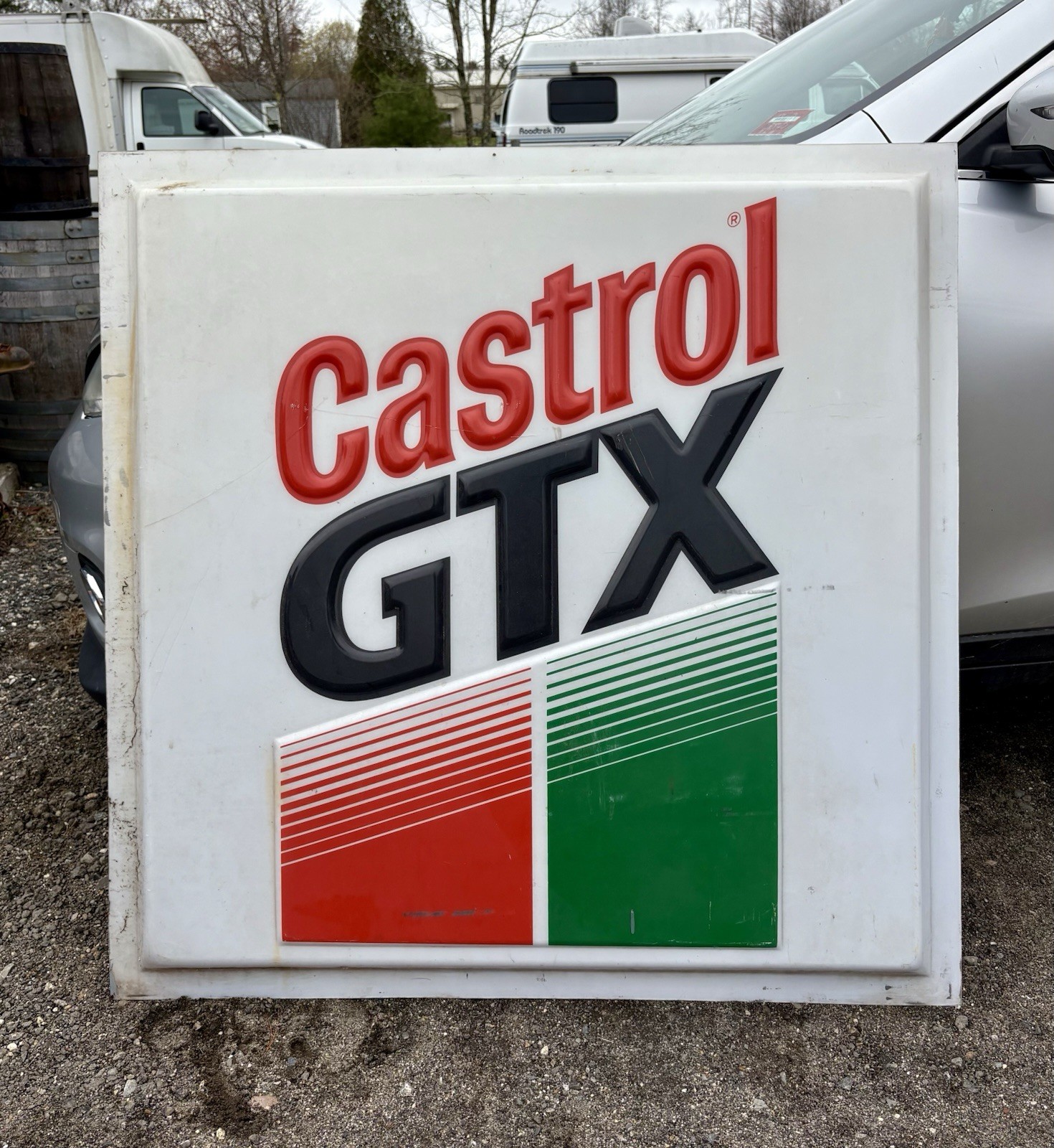 Large Vintage CASTROL GTX Motor Oil Molded Plastic Advertising Sign