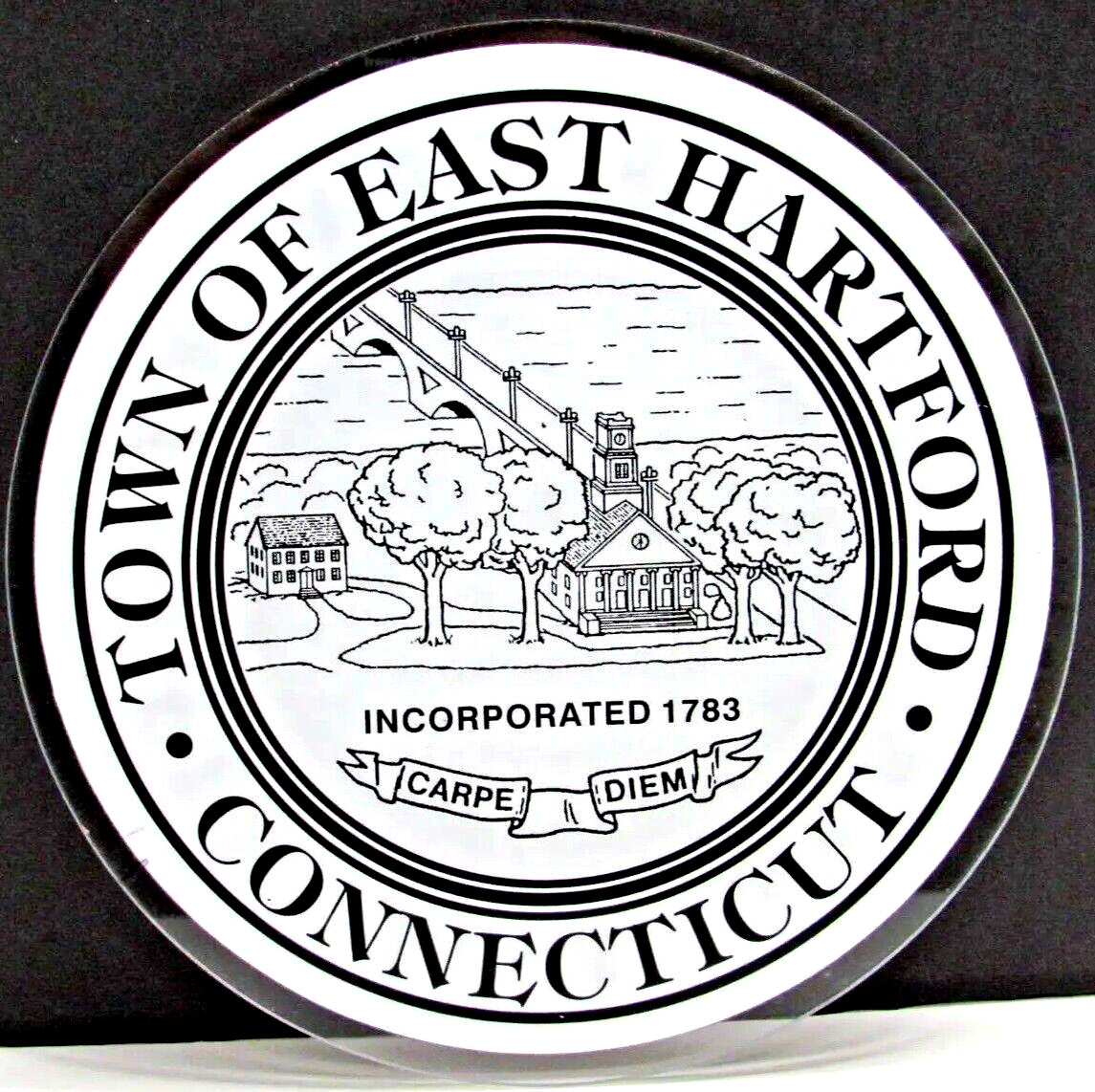 🌳Town Of East Hartford Advertisement Sign Advertising Plexiglass Plaque 10″#CB