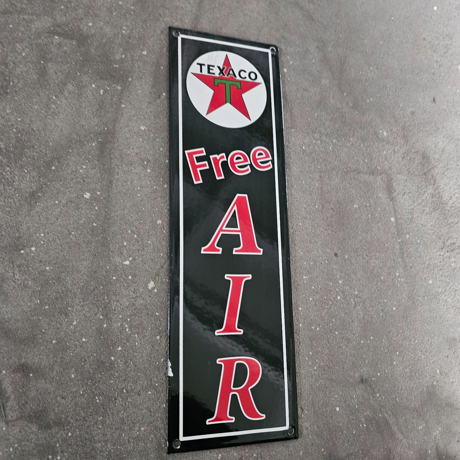 VINTAGE TEXACO FREE AIR OLD US GASOLINE OIL GAS PUMP ENAMEL PORCELAIN SIGN