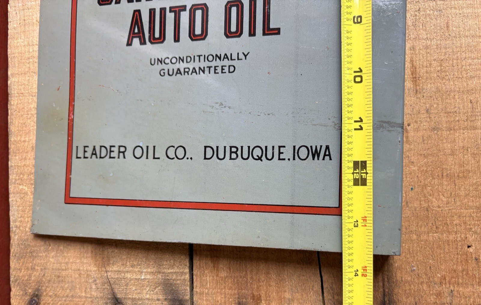 🔥🔥🔥RARE Early Metal LEADER Brand Carbonless Auto Oil Advertising Flange Sign