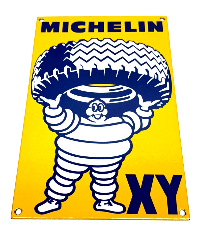 Michelin XY Heavy Duty Tires – Vintage Porcelain Sign – Service Station Garage