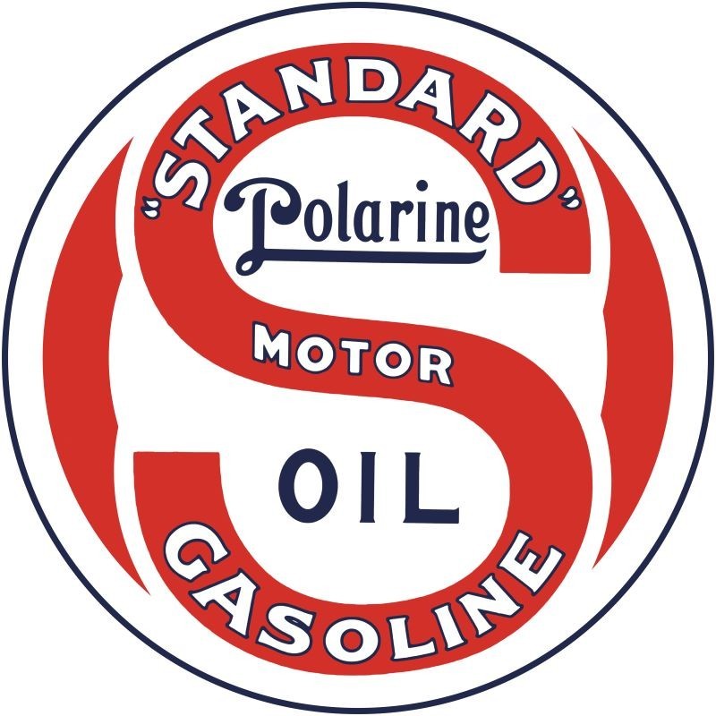 Standard Gasoline & Polarine Motor Oil NEW METAL SIGN: 12″ Dia. Round