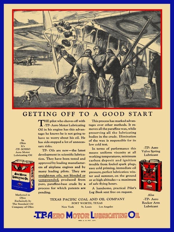 1930 Texas Pacific Coal & Oil Co. Aircraft Themed NEW Sign: 9×12″ Ships Free