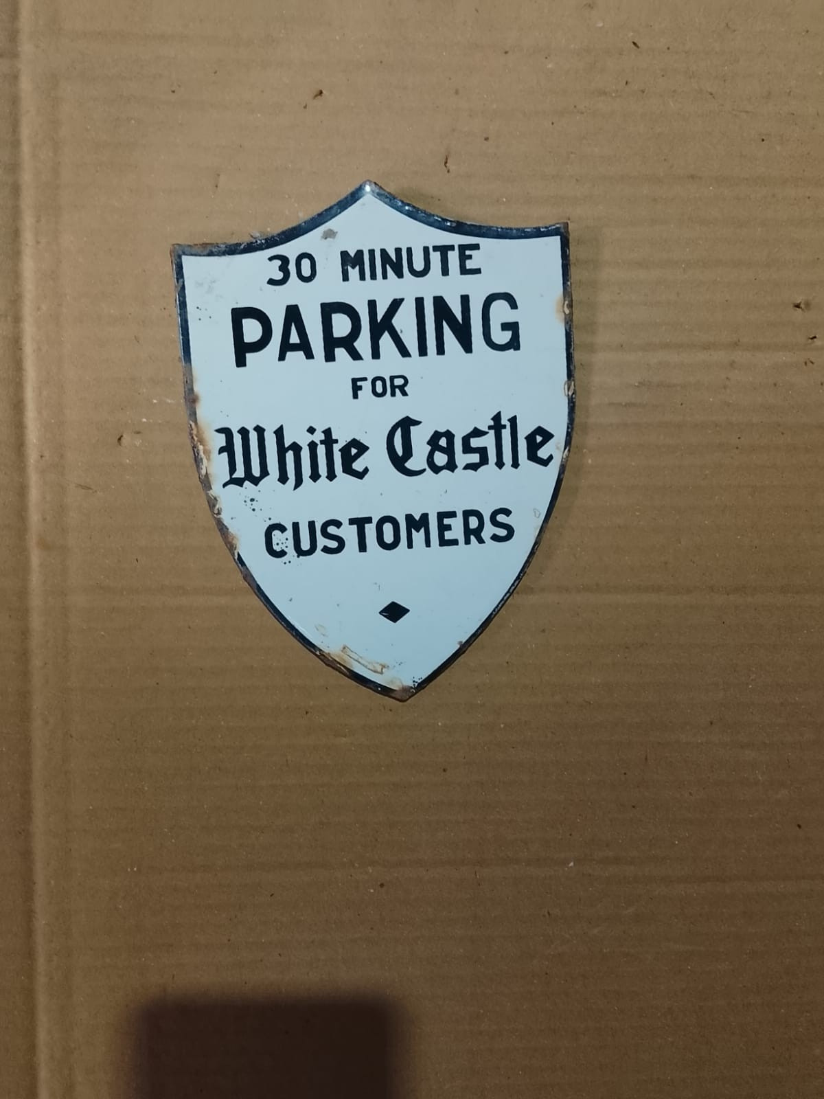 PORCELAIN PARKING ENAMEL SIGN 6X5 INCHES