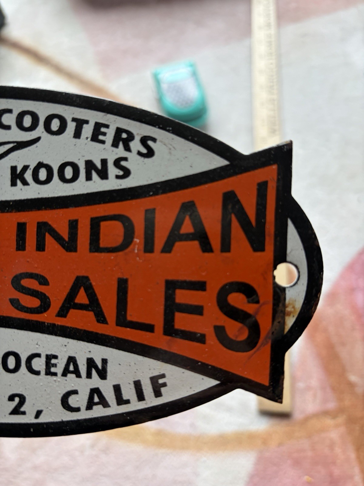 Porcelain Long Indian Beach Sales Sign