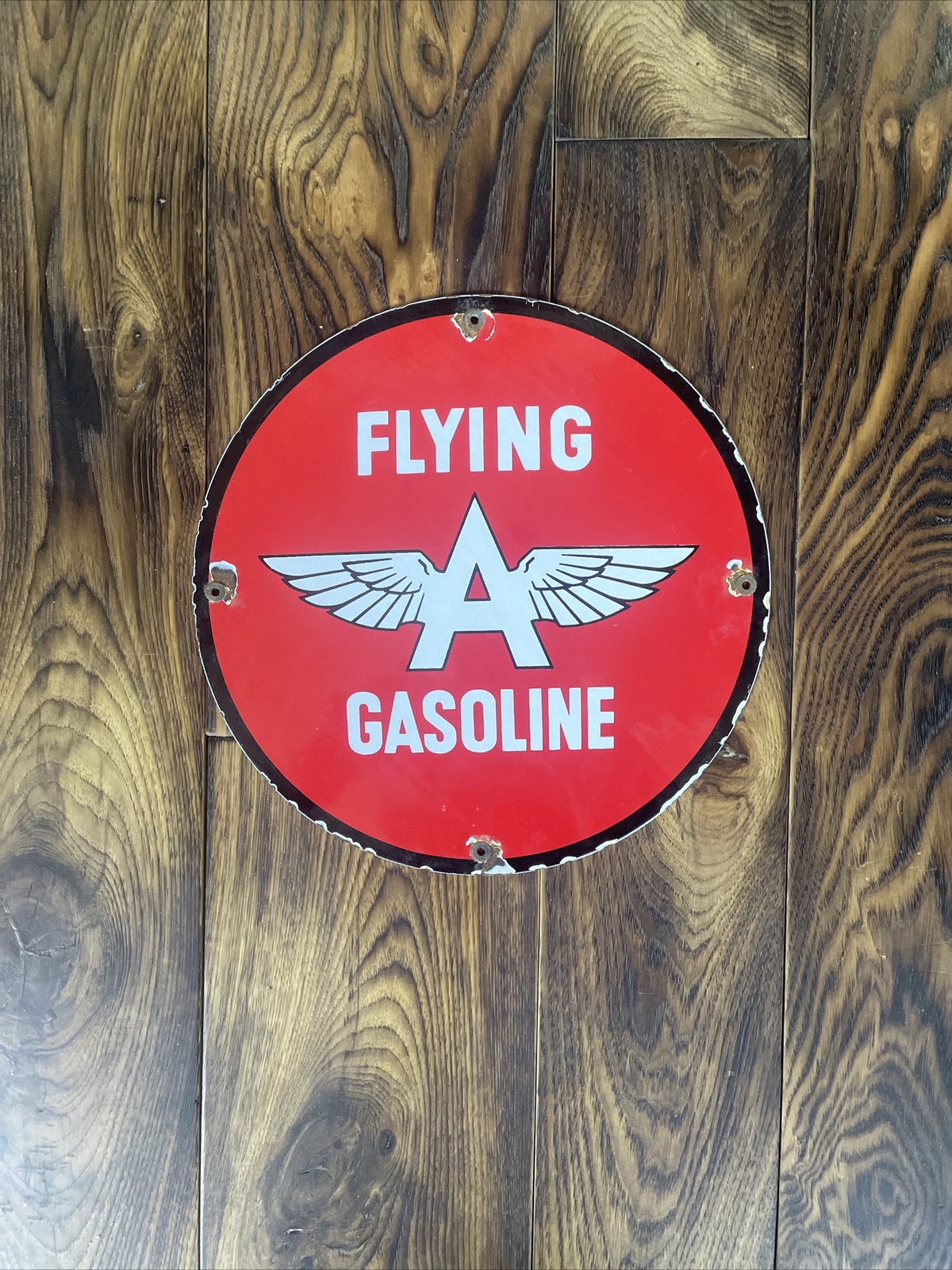 VINTAGE FLYING A TYDOL ETHYL GASOLINE PORCELAIN OIL GAS STATION PUMP PLATE SIGN