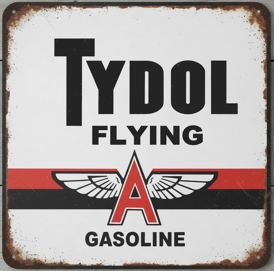 Tydol Flying A Gasoline 12 x 12 Square Vintage Novelty Metal Sign USA Made New!