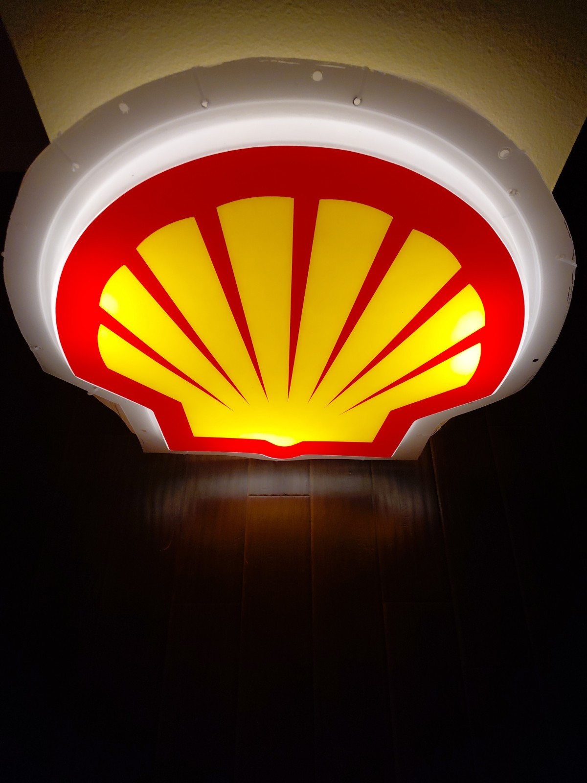 Vintage 80s Shell Gas Station Double Sided Light Up Sign Very Rare!