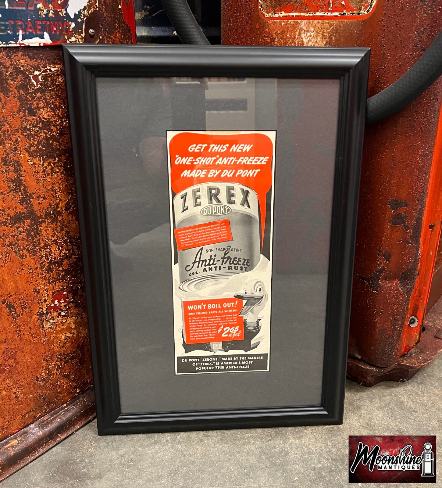 1941 ZEREX DuPont Anti-Freeze Professionally Framed Print Ad – Gas & Oil Sign