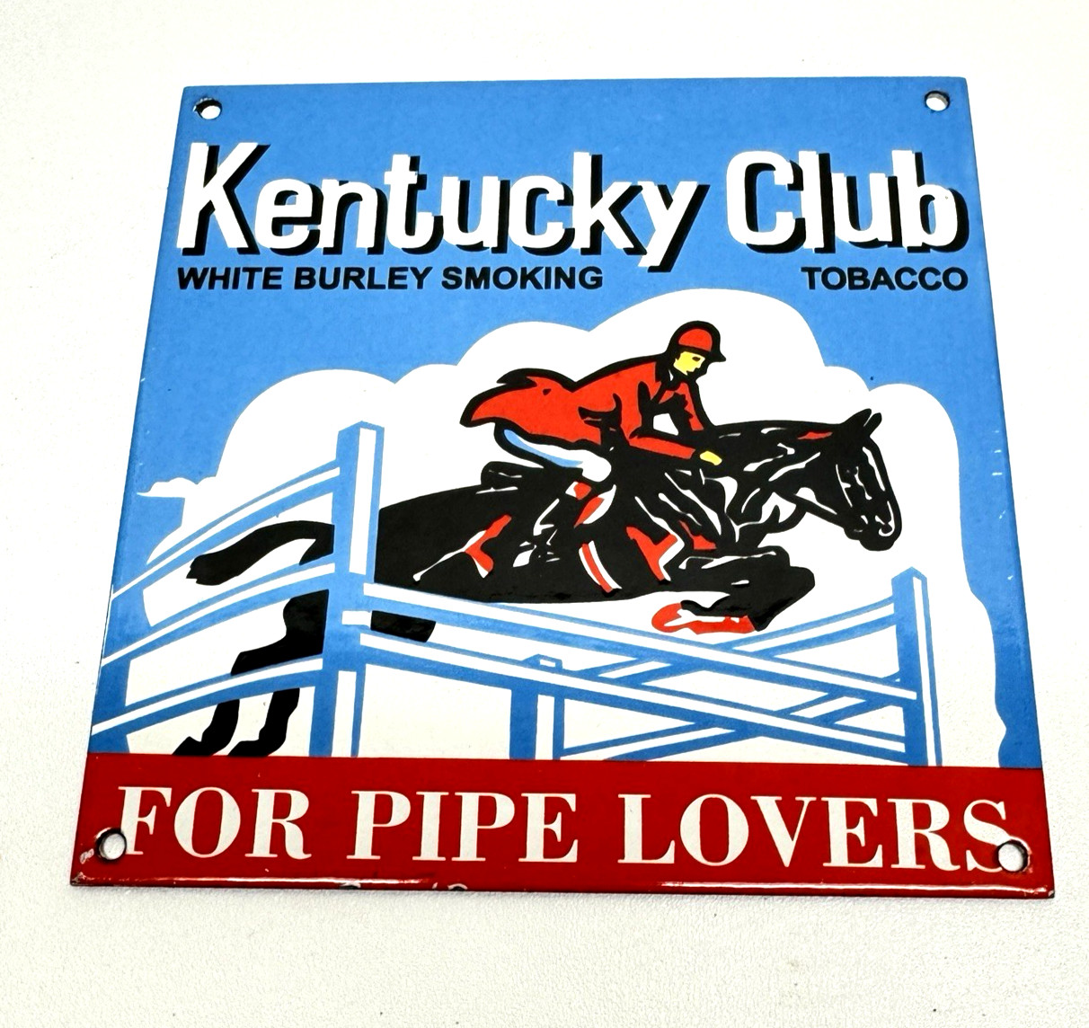 Kentucky Club “For Pipe Lovers” – Vintage Porcelain Sign – Tobacciana