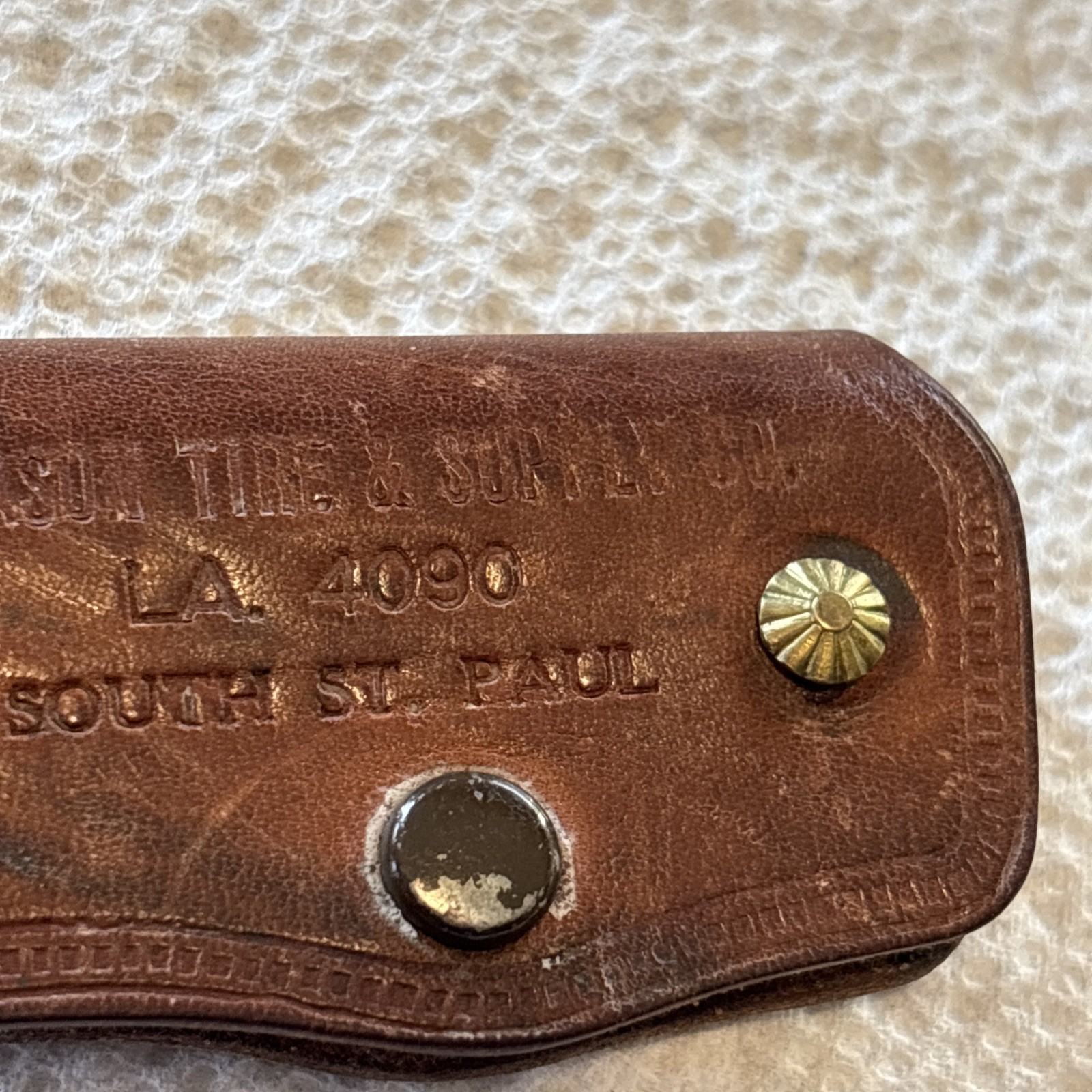 Vintage Fisk Tires Gustason Supply Auto Leather Key Holder Keychain St Paul