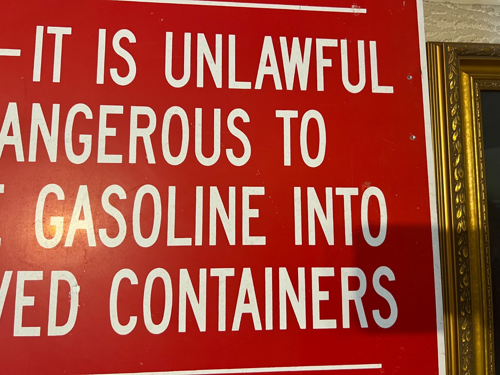 Antique Original Mobil oil Co. refueling Point Aluminum Sign 36 x 24″