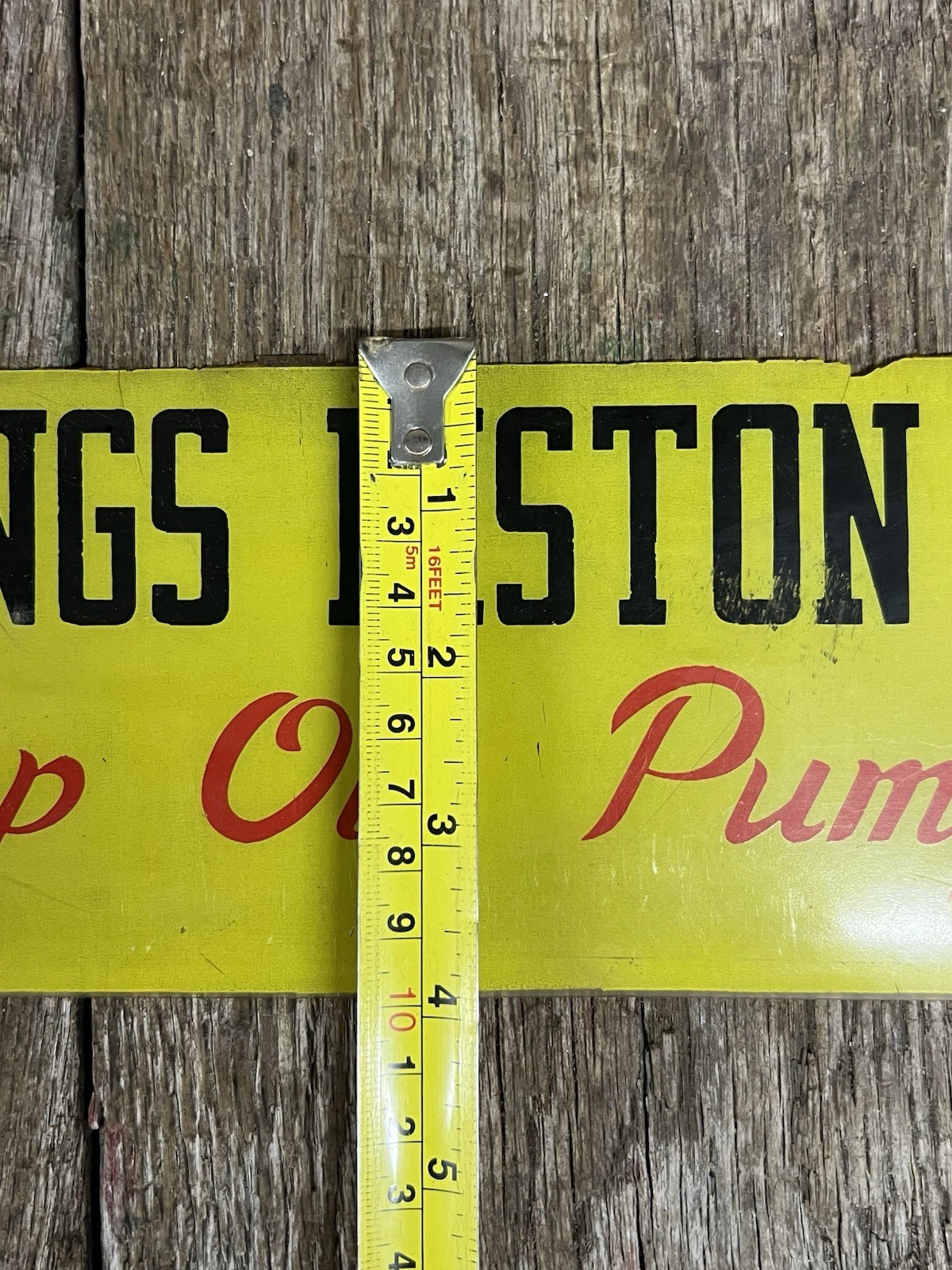Vintage Hastings Piston Rings Dealer Advertising Sign Tough Guy Graphics 19×4