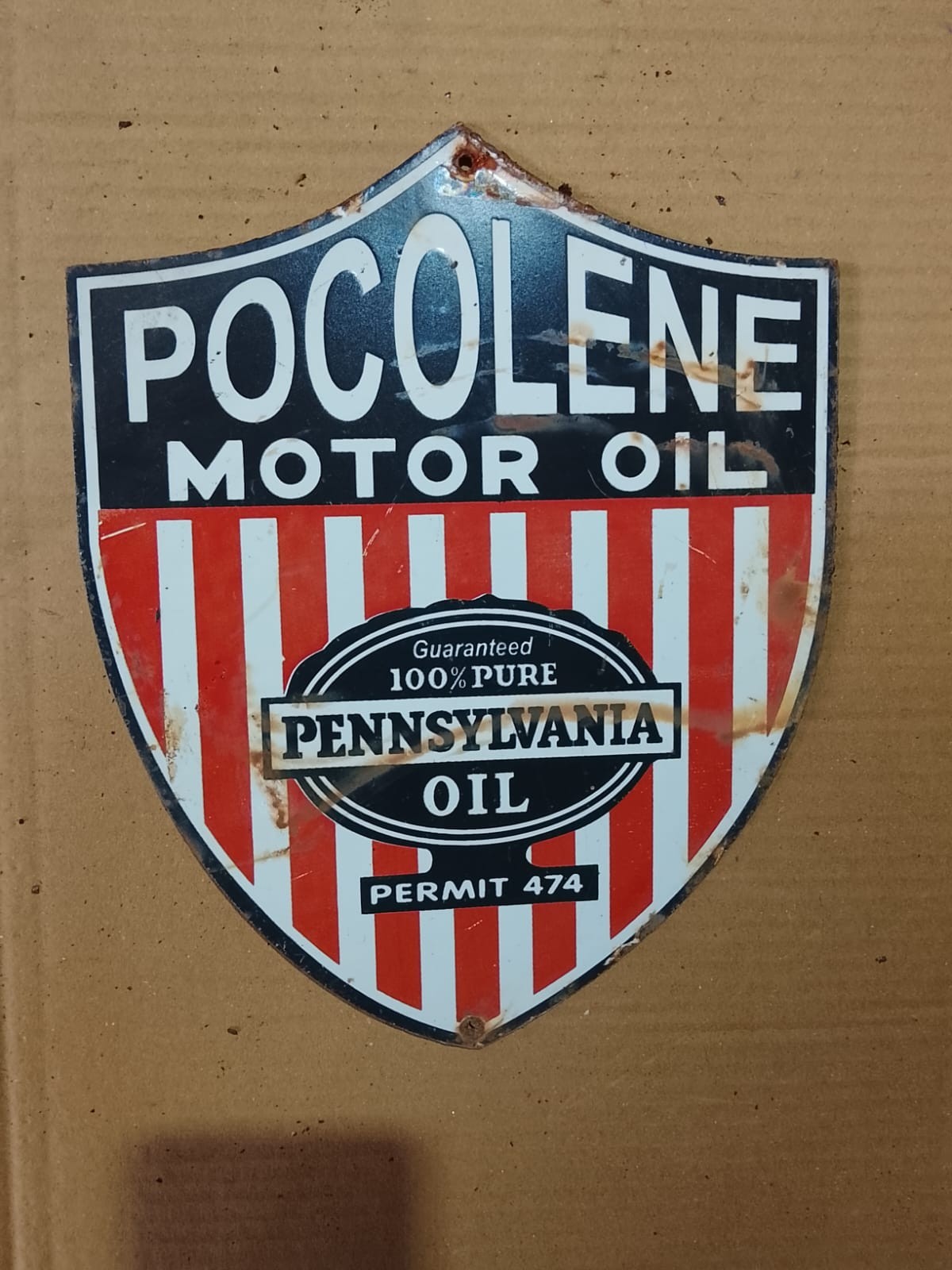 PORCELAIN POCOLENE ENAMEL SIGN 8X8 INCHES