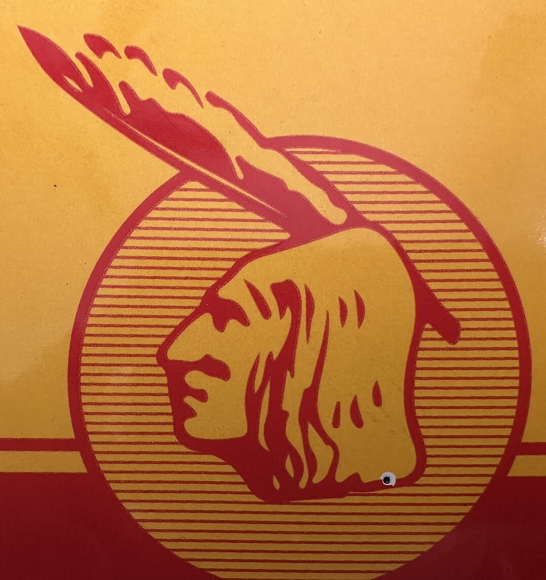 Indian Motorcycle Top-Lube Porcelain Sign Gas Oil Garage Vintage
