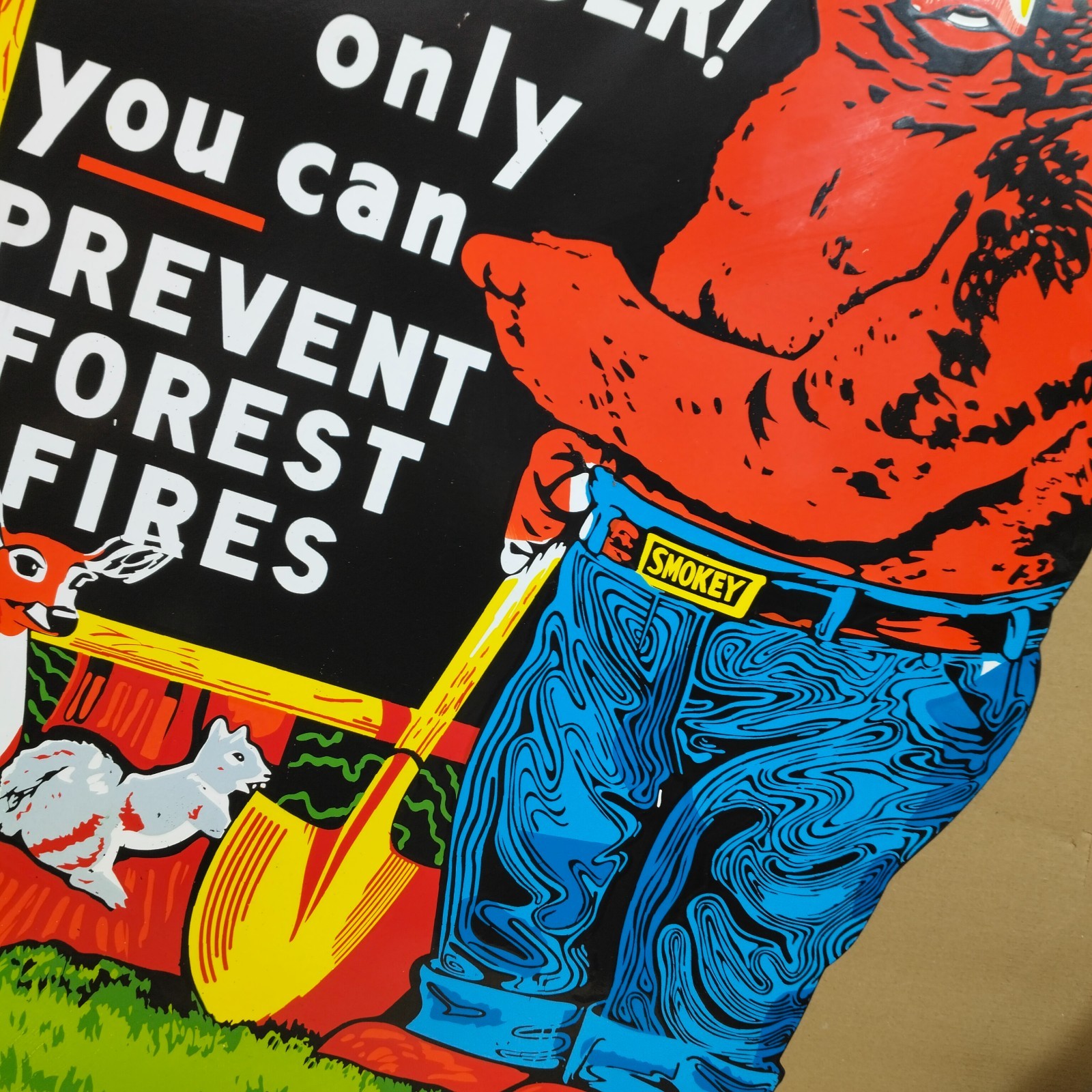 Smokey Prevent Forest Fires Porcelain Enamel Sign 42 x 30 Inches 2 Sided