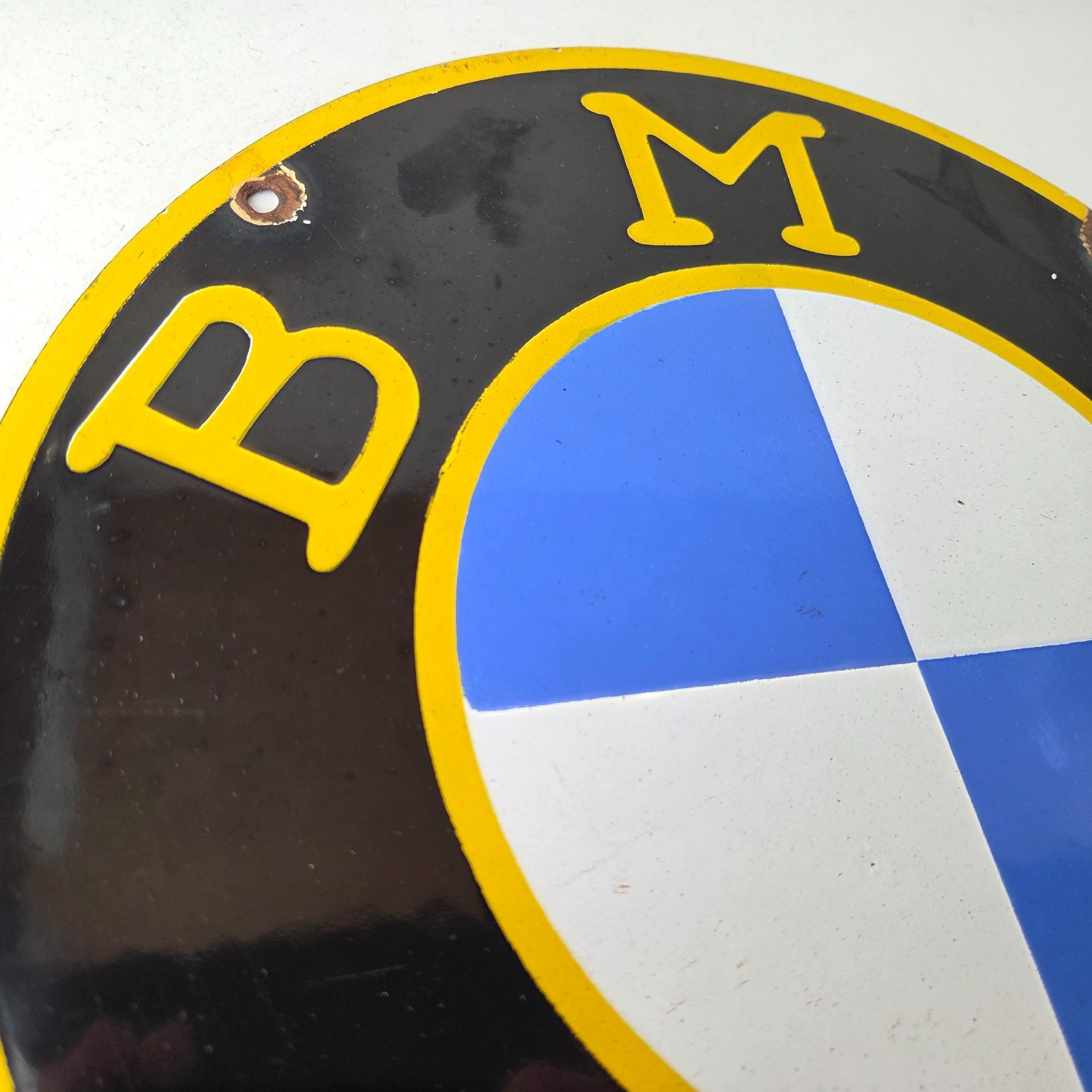Vintage BMW Sign – Porcelain Gas Pump Sales Dealership Service Auto Sign
