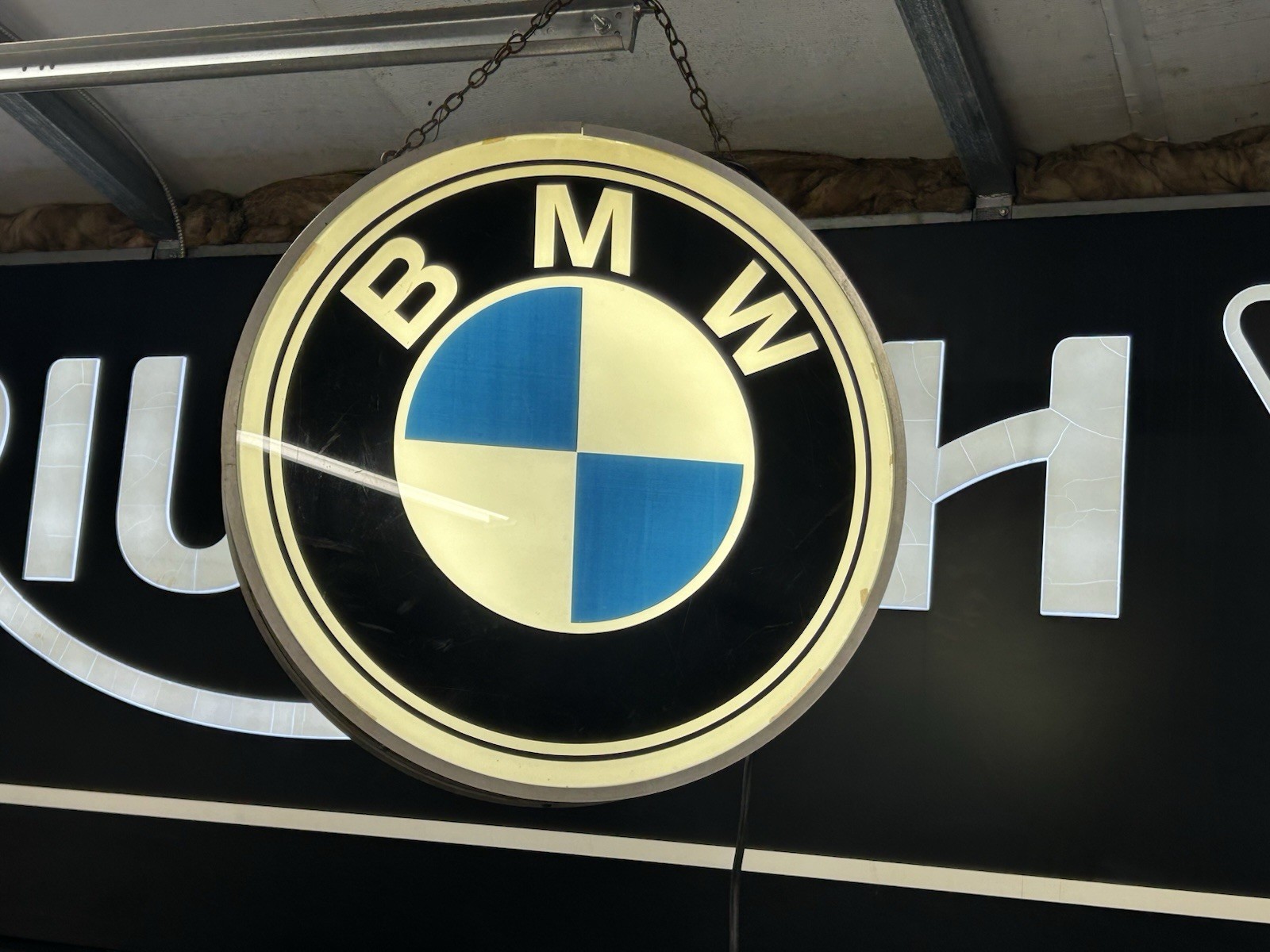 BMW Double Sided Illuminated Dealer Sign Underwriters Rare Collectible