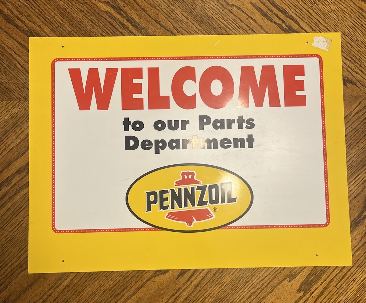 Vtg 1950s Pennzoil Motor Oil “Welcome To Our Service Department Advertising Sign