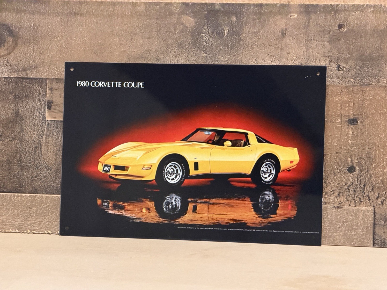1980 Corvette Chevrolet Advertising Poster Style Metal Sign