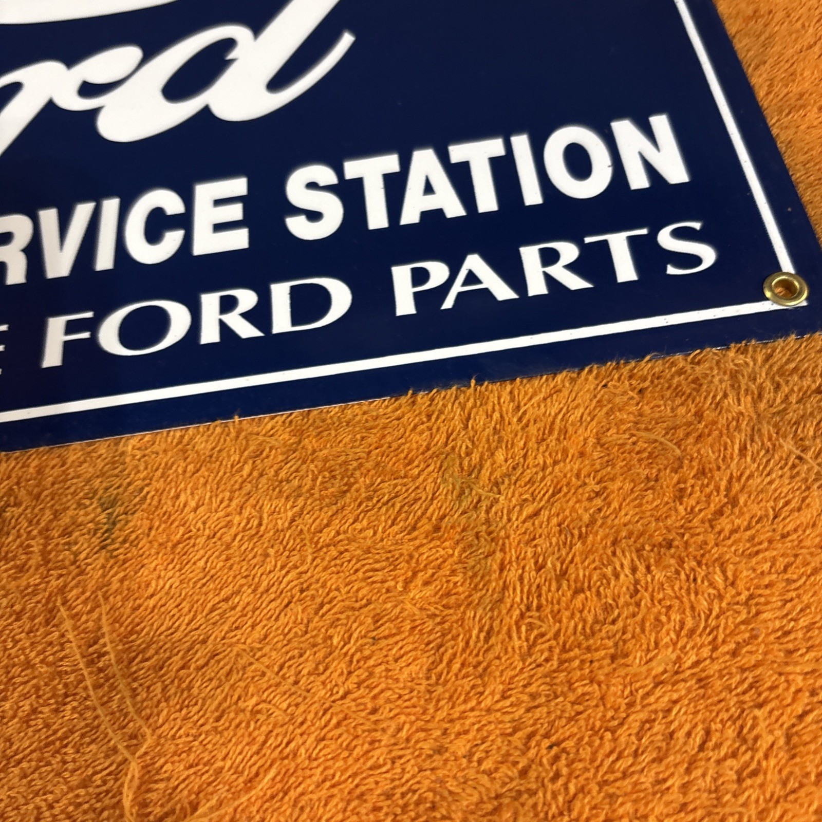 Box12-#4-NOS Vintage Porcelain FORD MOTORS Authorized Service Station18”x8”