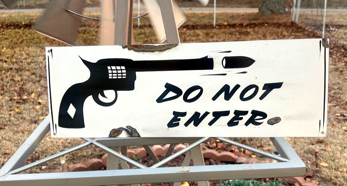 Rustic Hand Painted DO NOT ENTER STAY OUT GUN Shop Garage Range Firearms Sign