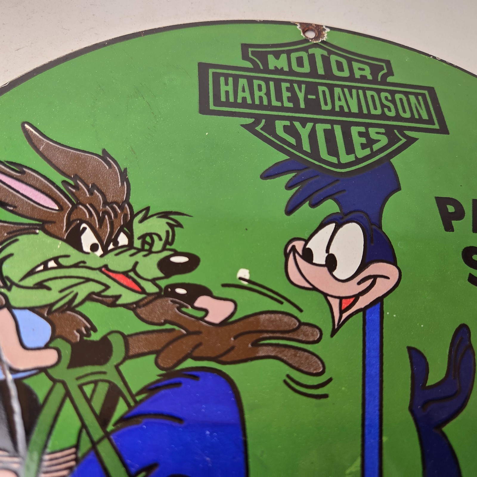 Vintage Harley Davidson Motorcycles Sign – Road Runner Porcelain Gas Pump Sign