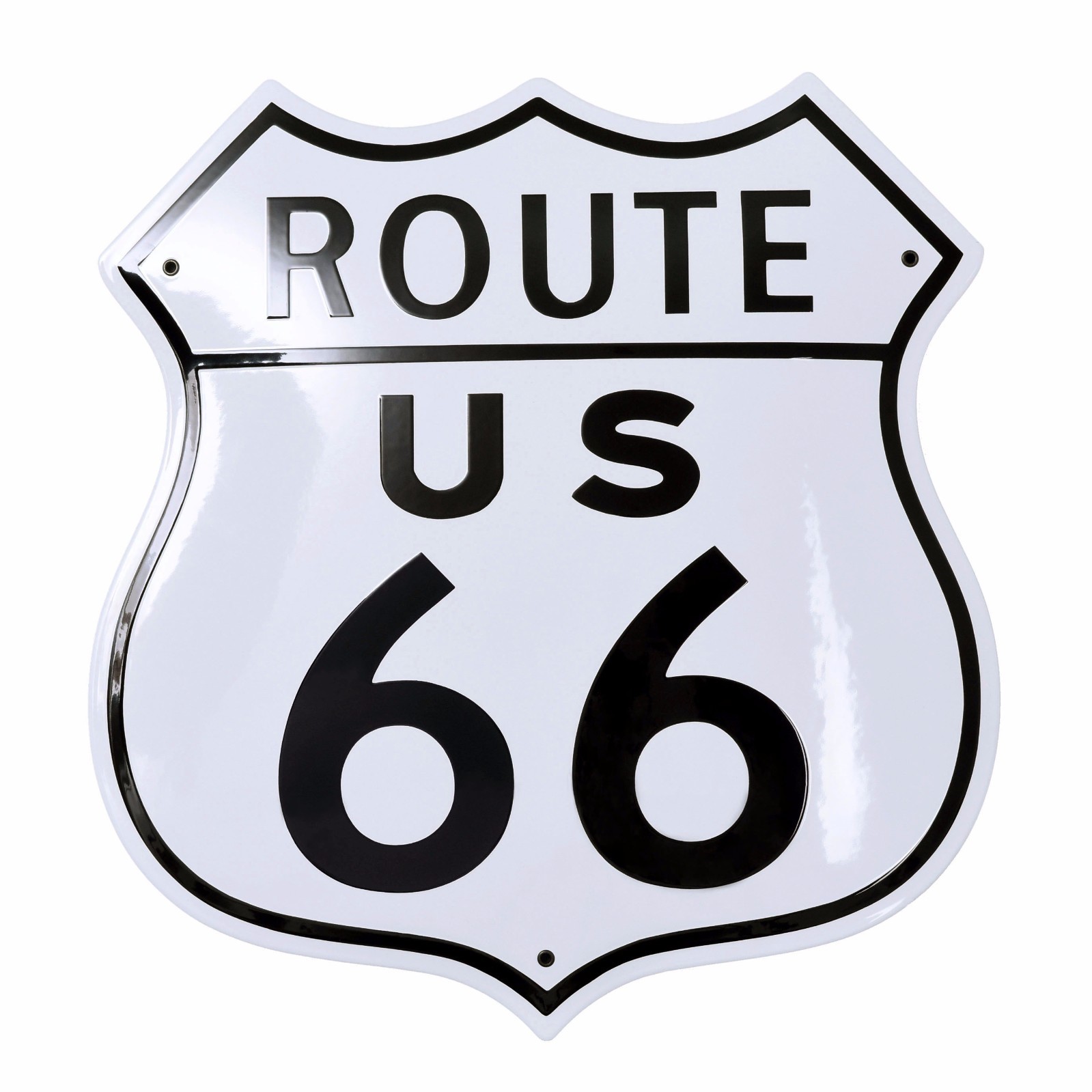 US ROUTE 66 vintage porcelain HIGHWAY STREET ROAD SIGN 20×21″