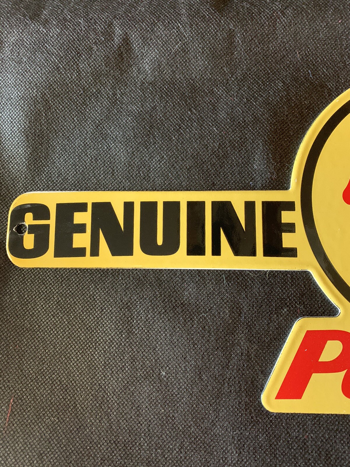 VINTAGE STYLE GENUINE PONTIAC PARTS LARGE 18X7 3/4 DIECUT PORCELAIN SIGN