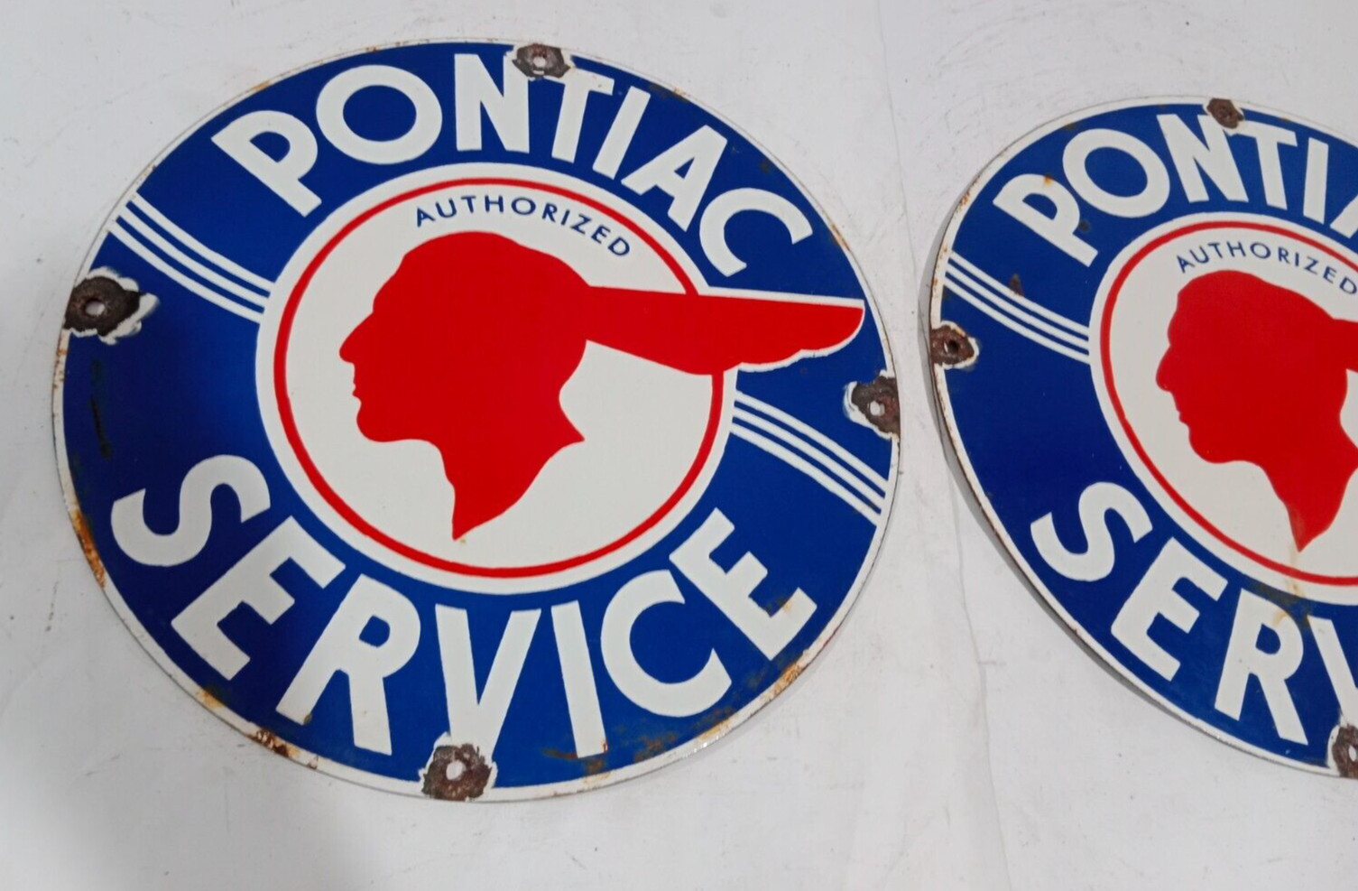 Pontiac service Porcelain Enamel Sign 12 x 12 Inches 1 Sided