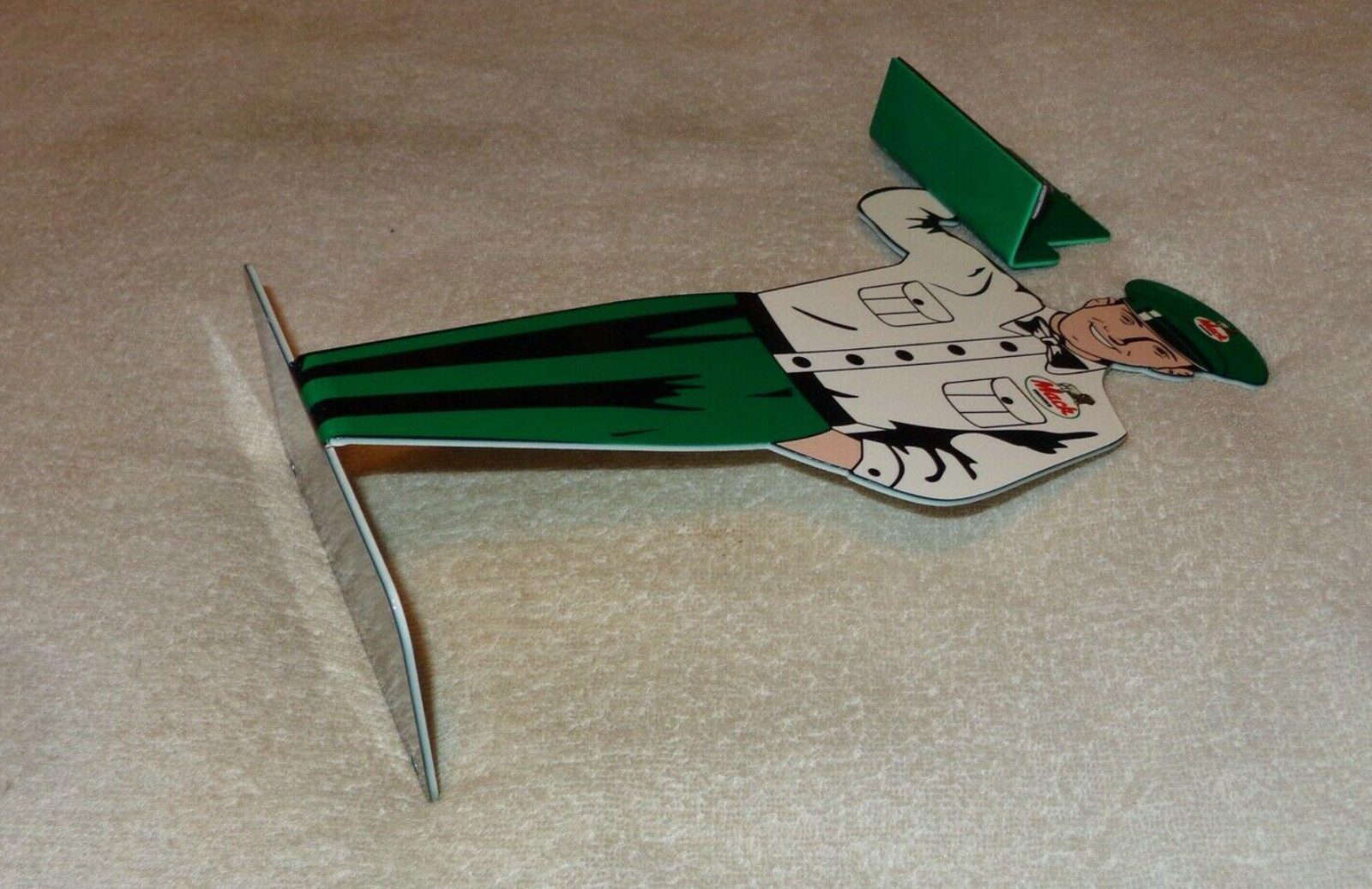 VINTAGE MACK TRUCKS & BUSES DEALER METAL GASOLINE OIL BUSINESS CARD HOLDER SIGN