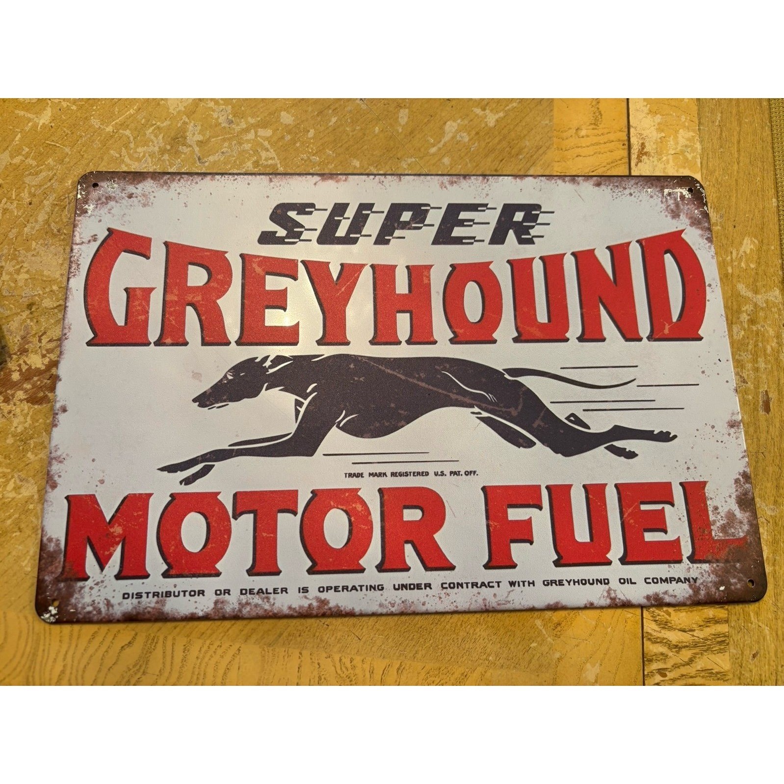Super Greyhound motor oil Gasoline retro Metal sign Garage Man Cave Collectable