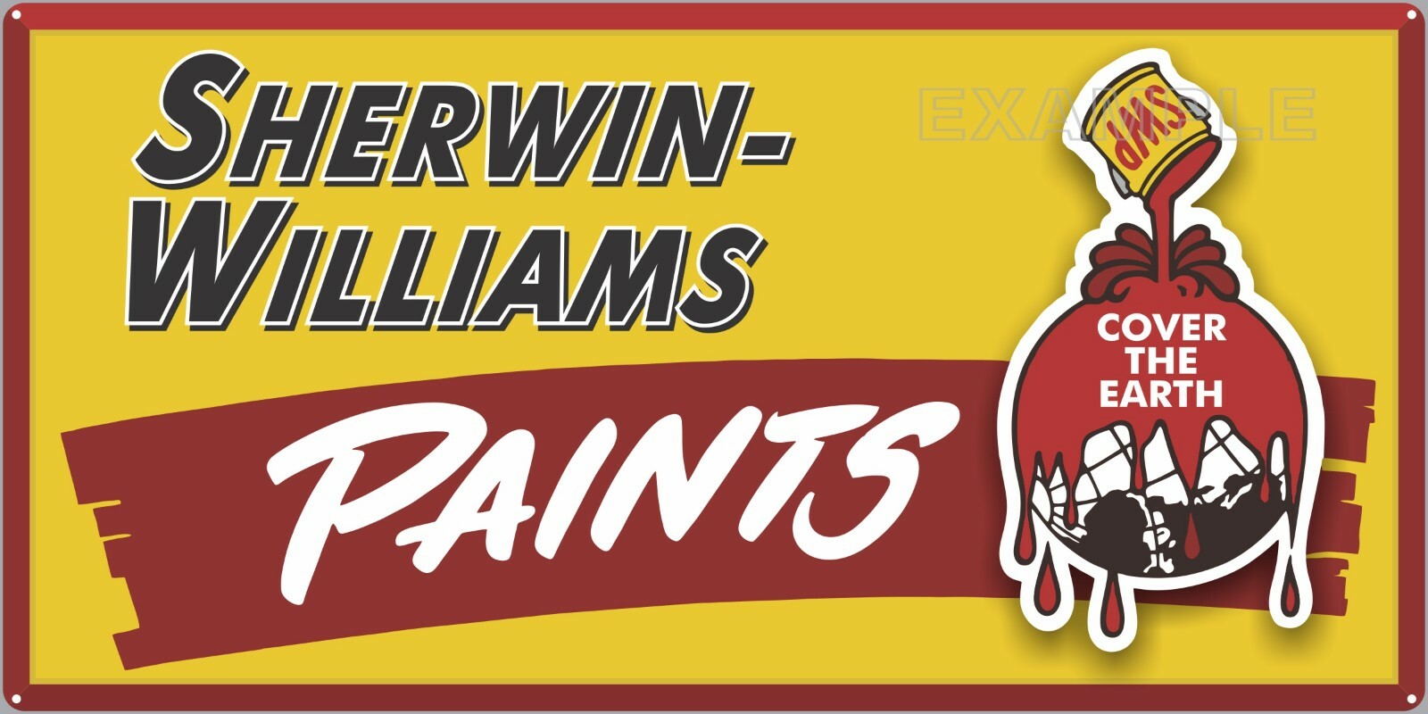 SHERWIN WILLIAMS PAINTS HARDWARE STORE OLD SIGN REMAKE ALUMINUM SIZE OPTIONS
