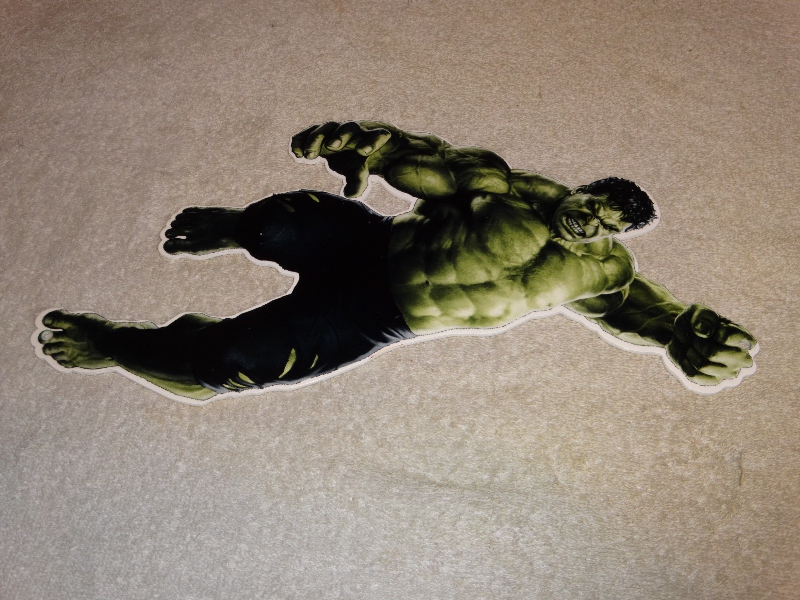 VINTAGE THE INCREDIBLE HULK BRUCE BANNER 13″ ENAMEL METAL MARVEL COMIC HERO SIGN