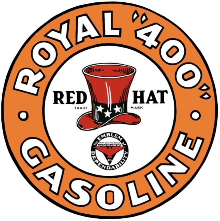Red Hat Royal 400 gasoline oil garage man cave racing vintage round sign