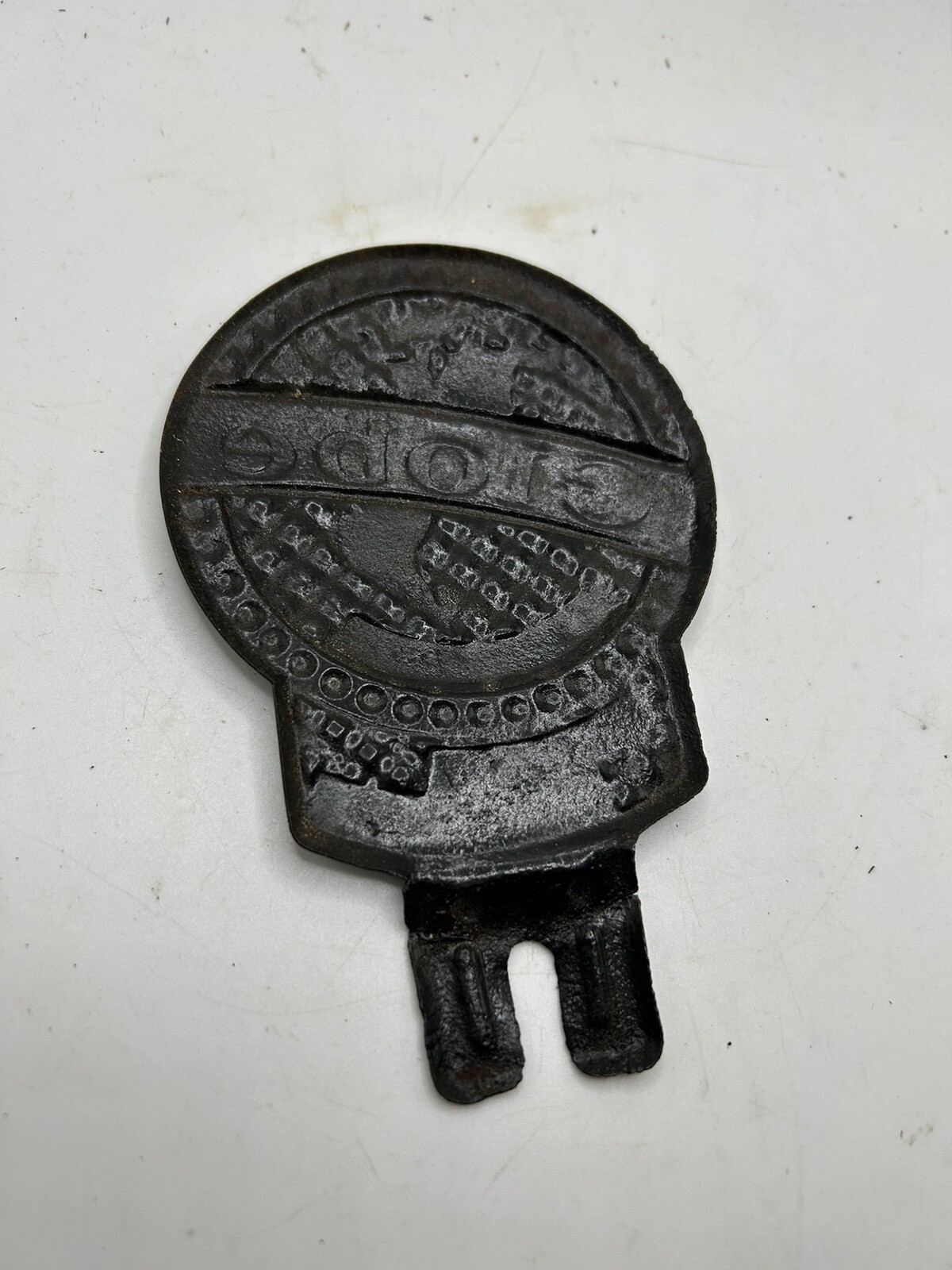 Auto Globe Gasoline Motor Oil Drive Safely License Plate Topper Sign Antique