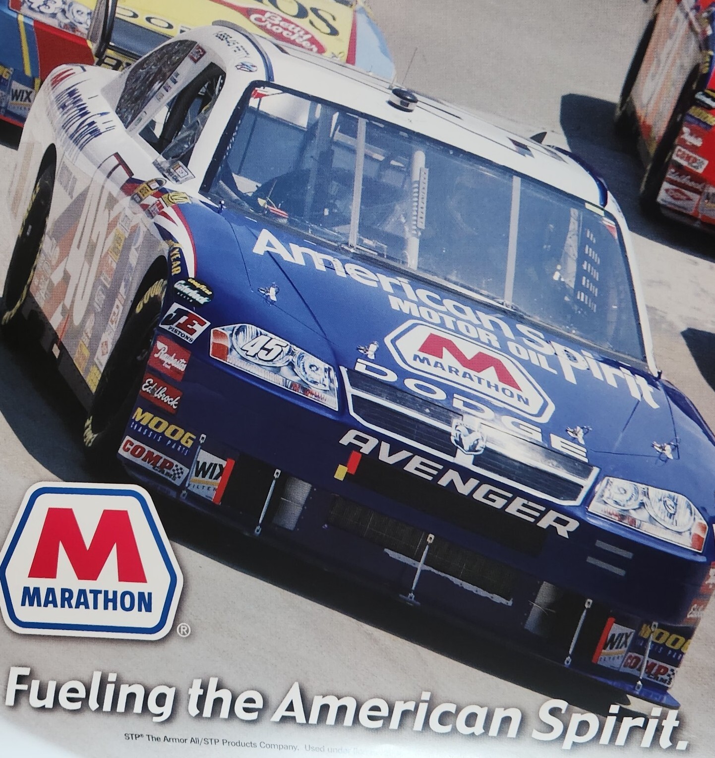 44×28″ STP ARMOR ALL Nascar MARATHON MOTOR OIL Flexible Plastic ADVERTISING SIGN