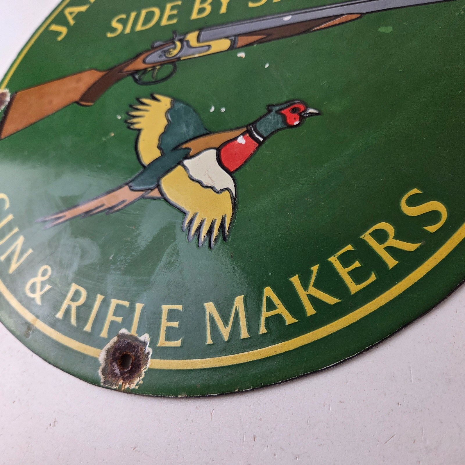 Vintage James Purdey Sign – Hunting Gun Firearm Makers Shot Gas Porcelain Sign