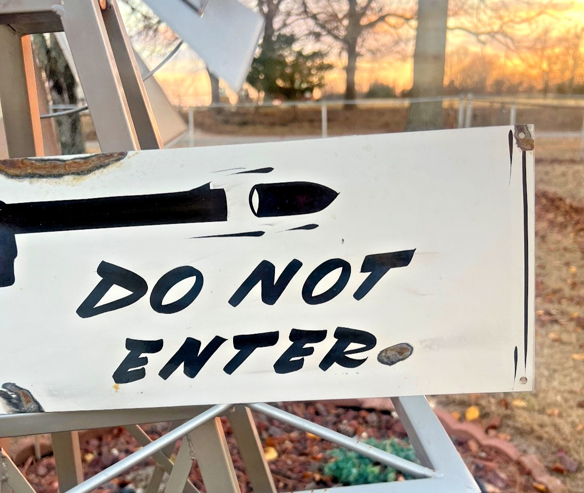 Rustic Hand Painted DO NOT ENTER STAY OUT GUN Shop Garage Range Firearms Sign
