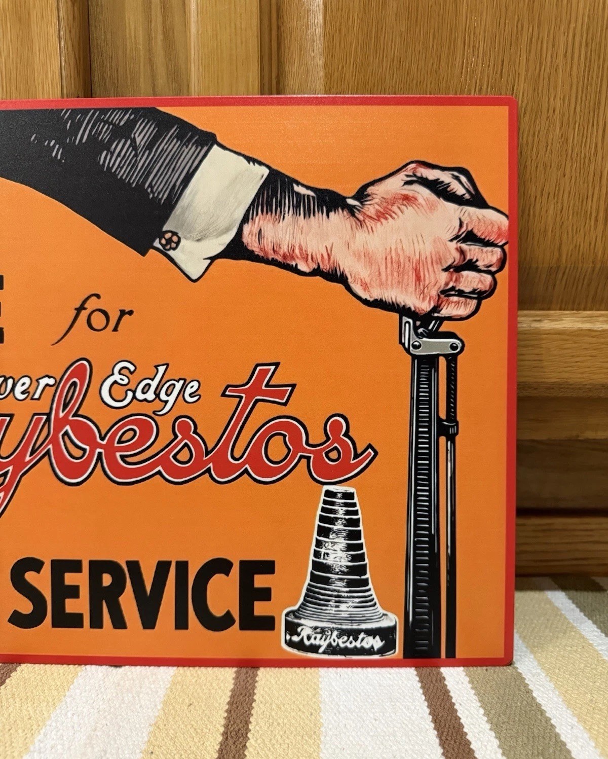 Raybestos Brake Service Flange Sign Double Sided Vintage Style Wall Decor