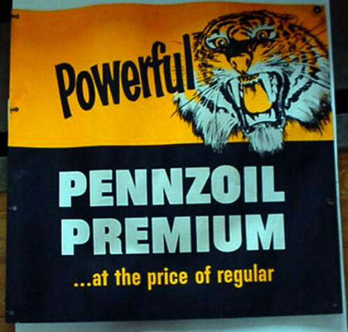 Pennzoil Premium Tiger Sign Poster