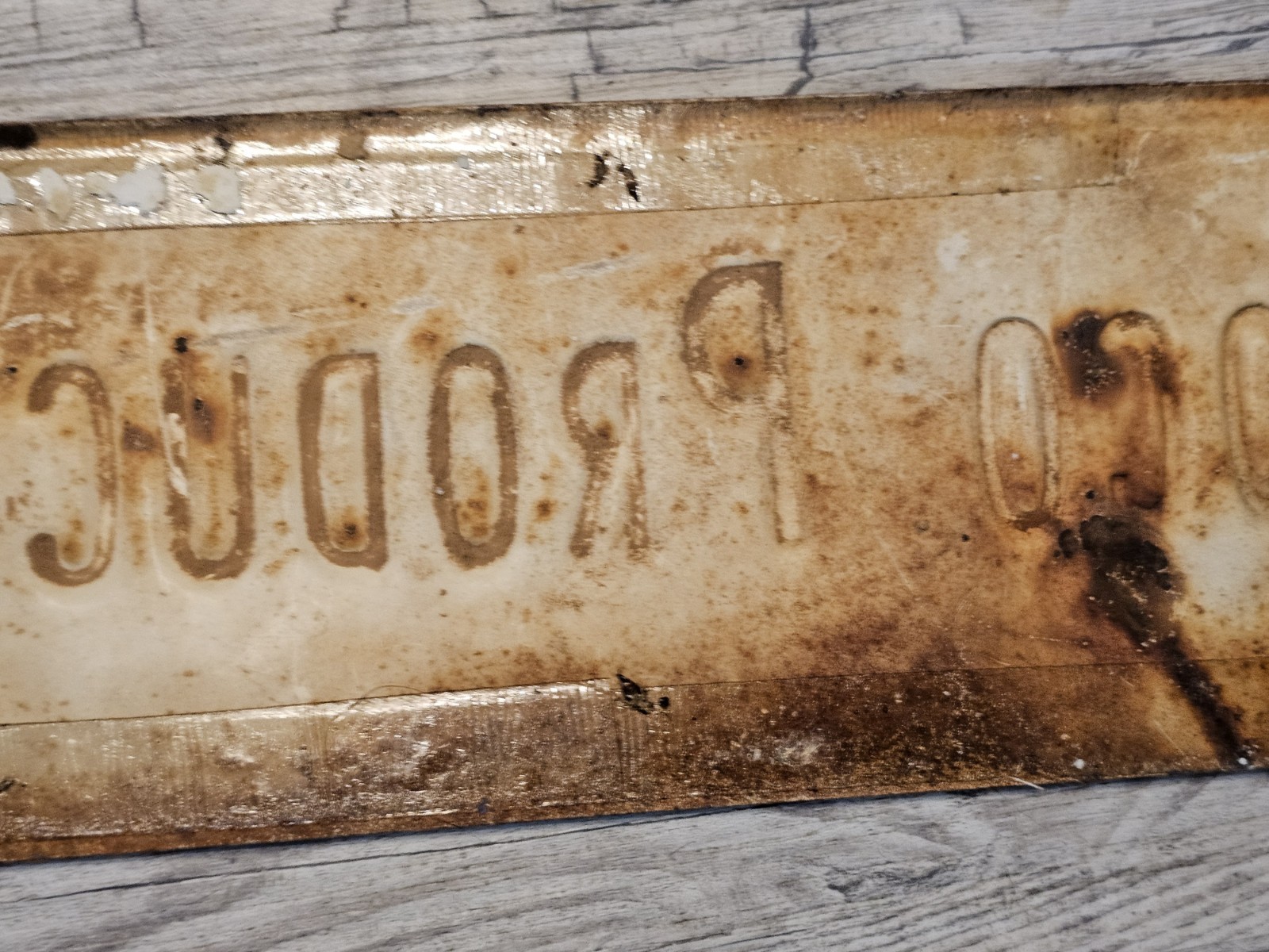 Amoco Production Company Metal Sign Advertisement Gas Oil 24″×5″ Vintage