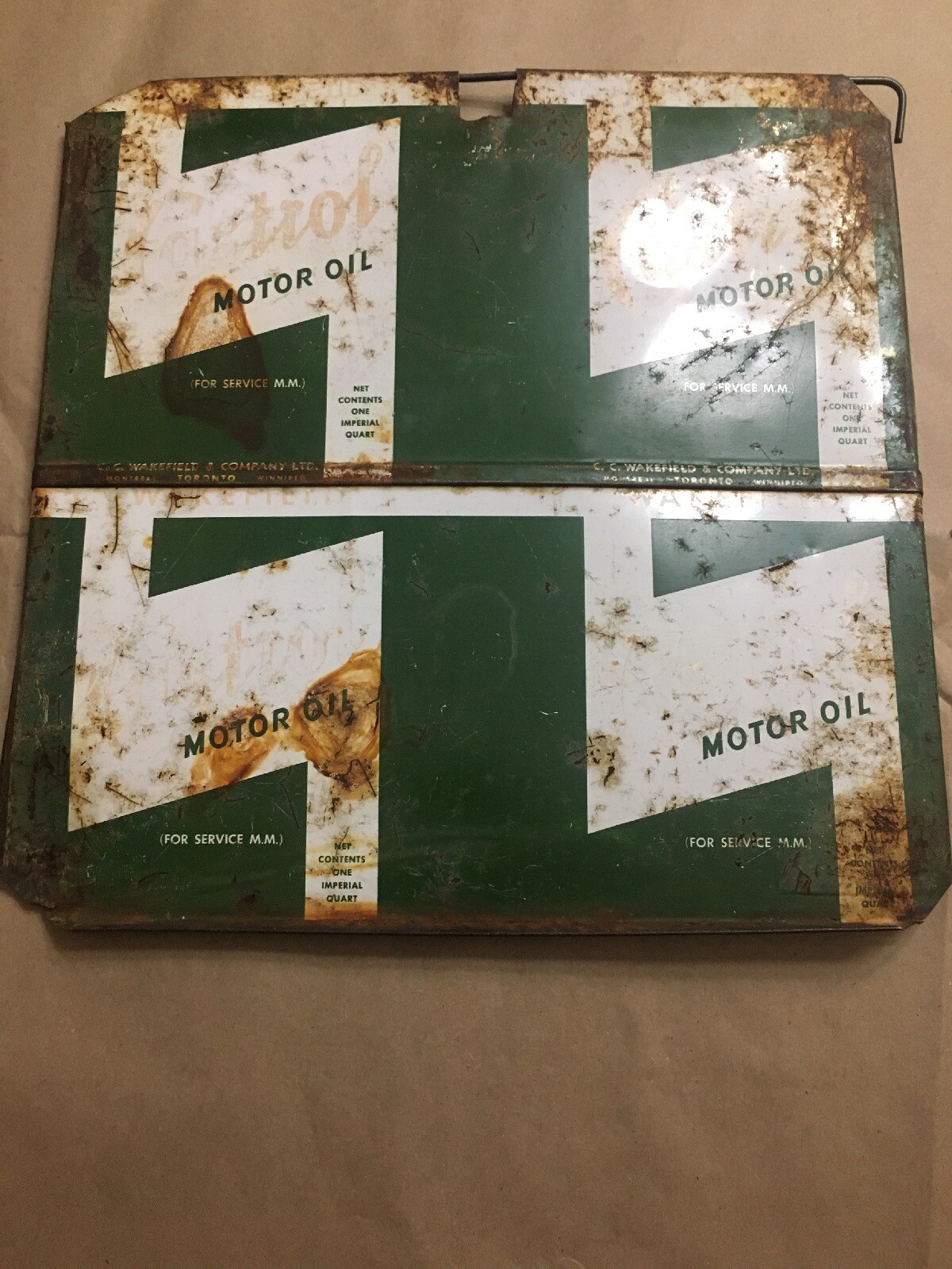Vintage Castrol Motor Oil Sign/Tray? 11”x11”.. Collectable, Antique,Rusty.