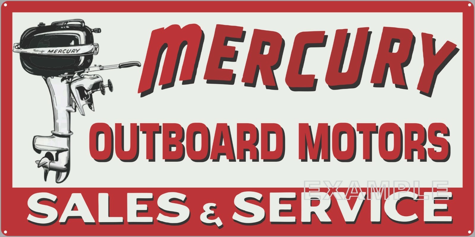 MERCURY OUTBOARD MOTORS MARINE VINTAGE OLD SIGN REMAKE ALUMINUM SIZE OPTIONS