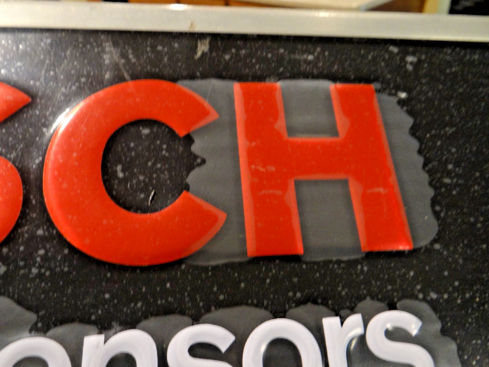 Vintage BOSCH Oxygen O2 Sensor Aluminum Advertising Sign GERMANY BMW PORSCHE VW