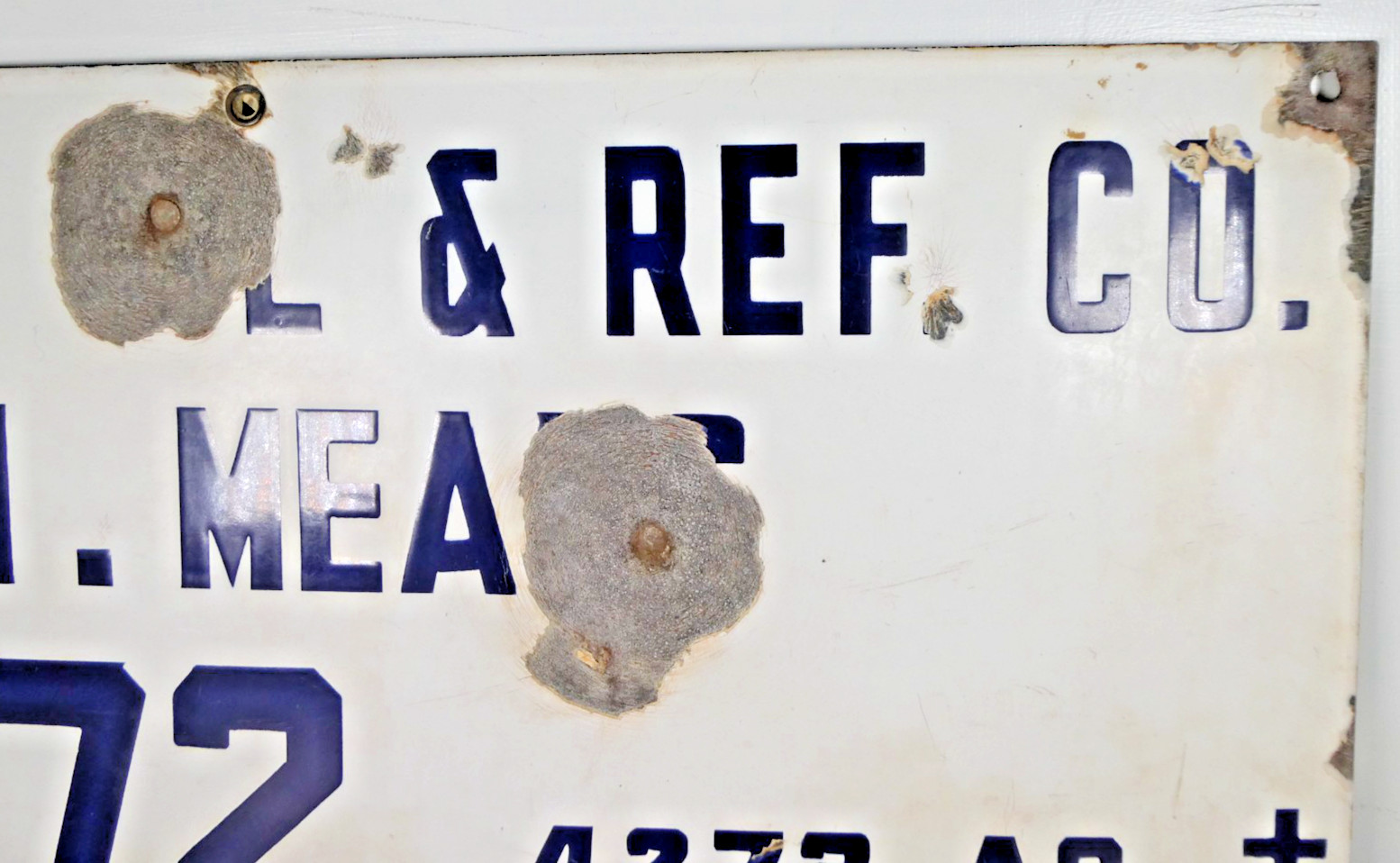 Vtg. Porcelain Oil Field Sign – Humble Oil & Ref. Refining Co. Well Lease Sign