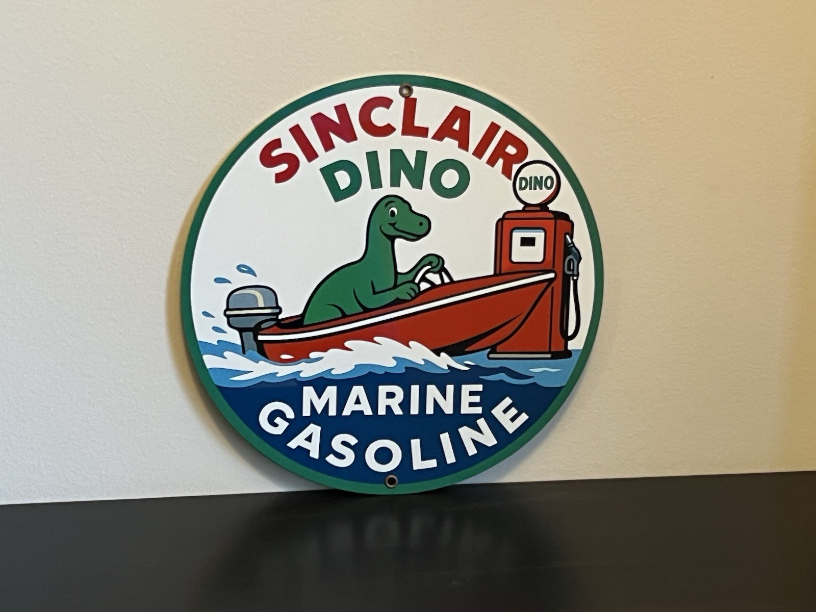 Hi Gloss Sinclair Marine Gasoline Vintage Style Metal Sign
