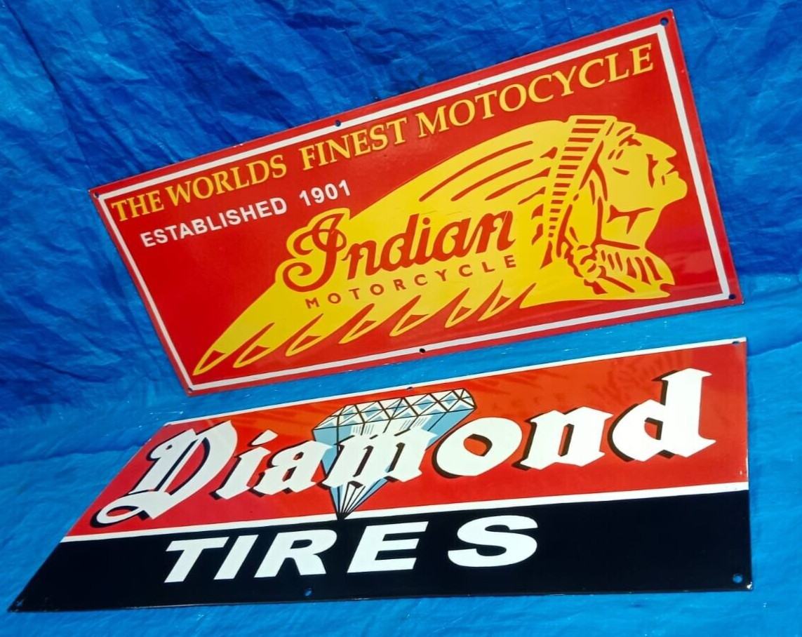 2 Porcelain Enamel Sign, More Details In Description