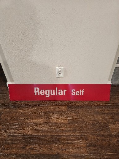 Gas Station Acrylic Red REGULAR GAS Self Service Gas Station Sign 46.5″ by 8.25″