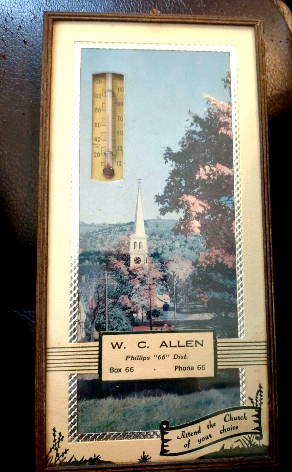WC Allen Phillips 66 Dist WORKS THERMOMETER CALENDAR 1950’s